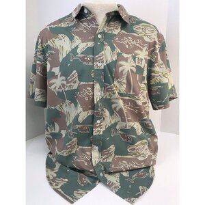 Savage Tacticians Men's Hawiian Style Short Sleeve Camo Shirt Helicopter Size XL